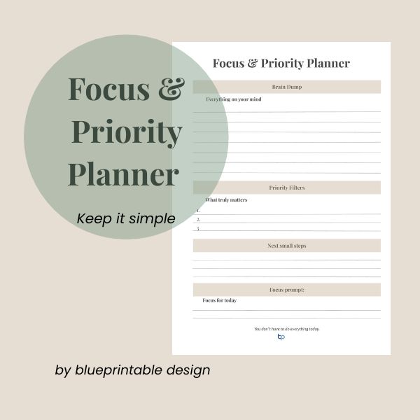 Focus & Priority Planner