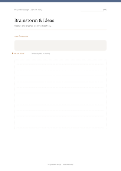 Brainstorm & Ideas Page