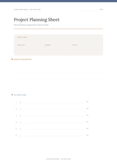 Project Planning Sheet