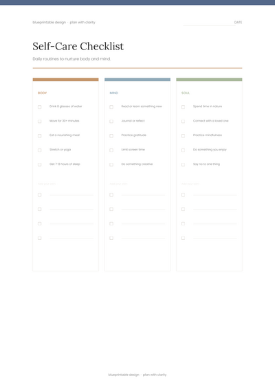 Self-Care Checklist